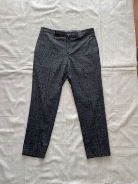 Lardini Men's Plaid Flat Front Trousers